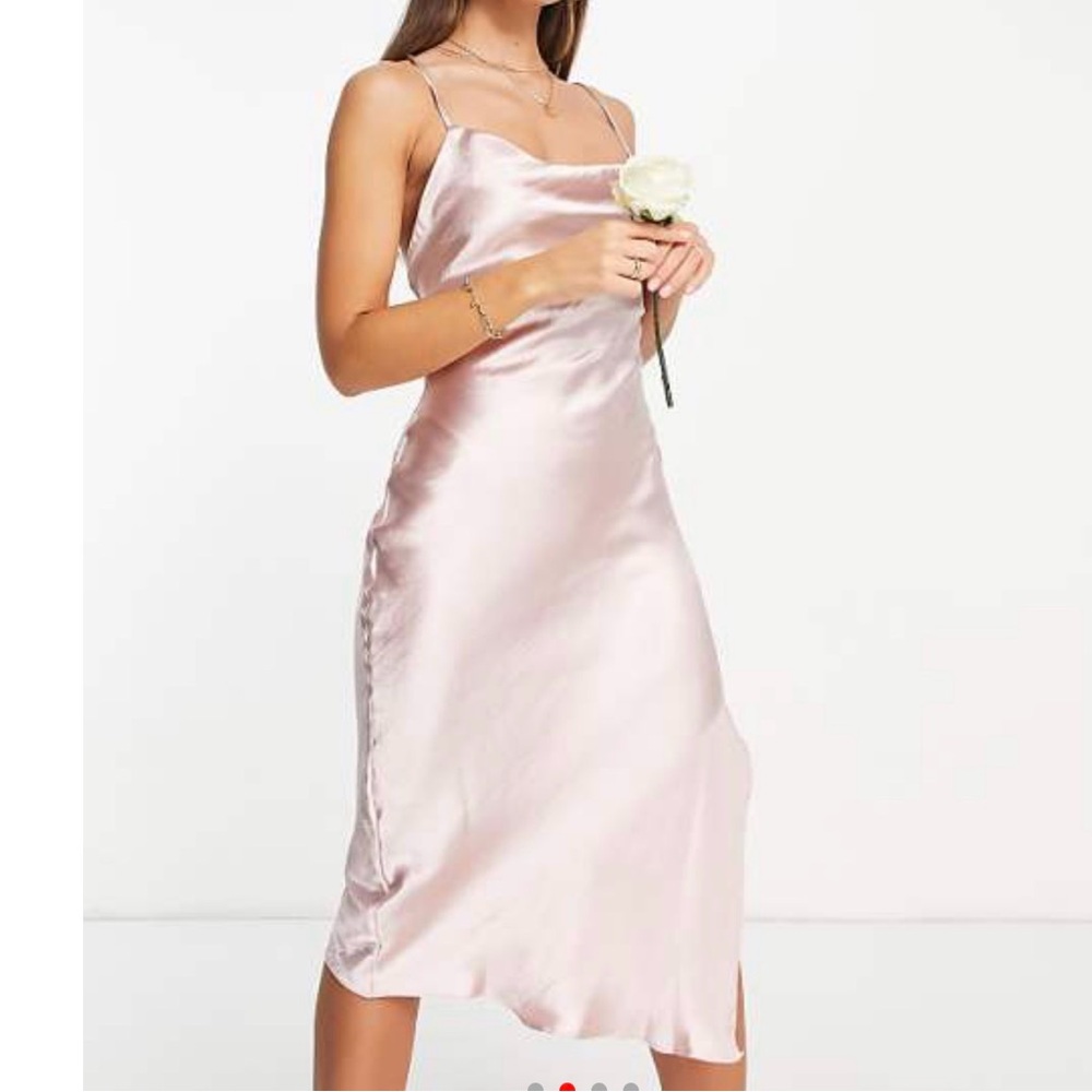 ASOS Pink Satin Backless Dress